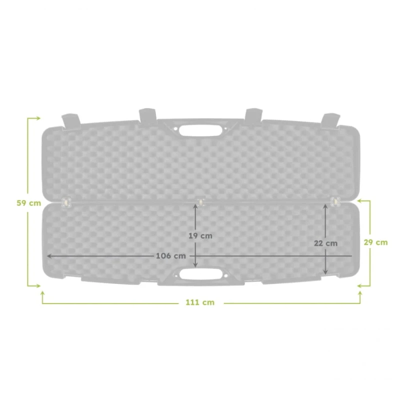 KUFER NA BROŃ MEGALINE CZARNY 110x25x11cm KLAMRY