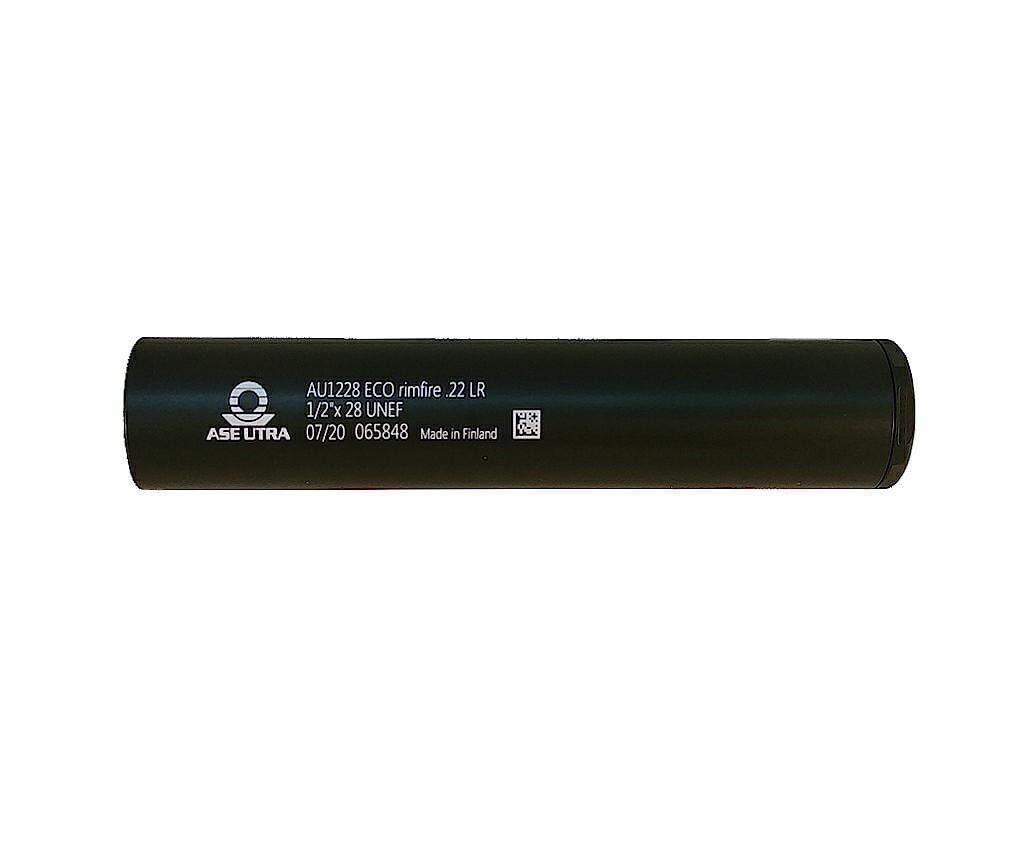 ASE ULTRA TŁUMIK ECO .22LR M9x0,75 UNEF (PISTOLETY GSG) FINLANADIA, 32-38 dB PRZY LEWYM UCHU DŁ:14,0cm, ŚR:2,8cm; TŁUMIK WYPRODUKOWANY I PRZEZNACZONY NA RYNEK CYWILNY
