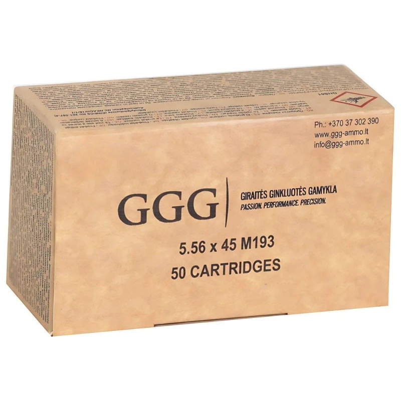 AMUNICJA KARABINOWA GGG KAL. 5,56x45mm/.223 Rem, 55gr FMJ M193