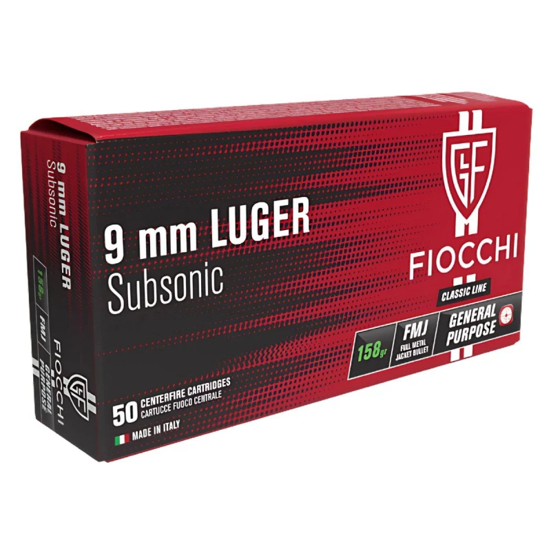 AMUNICJA FIOCCHI 9 LUGER SUBSONIC FMJ; 9x19mm