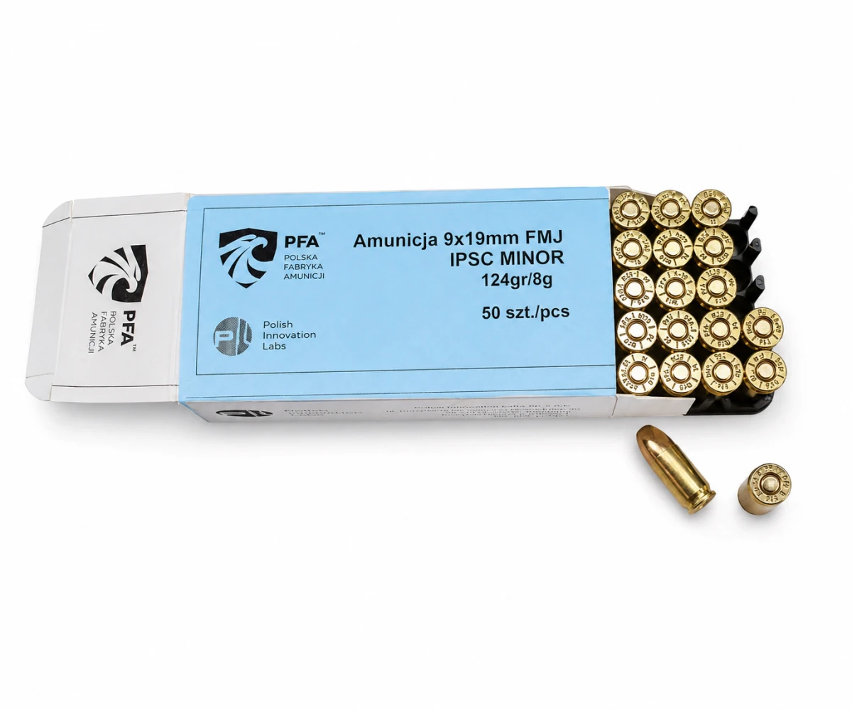 AMUNICJA 9x19mm FMJ 124GR/8g IPSC MINOR (50)