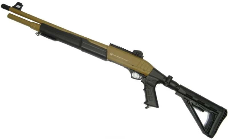 STRZELBA POMPKA KRAL ARMS TACTICAL X TACTICAL STOCK DARK EARTH KAL. 12/76