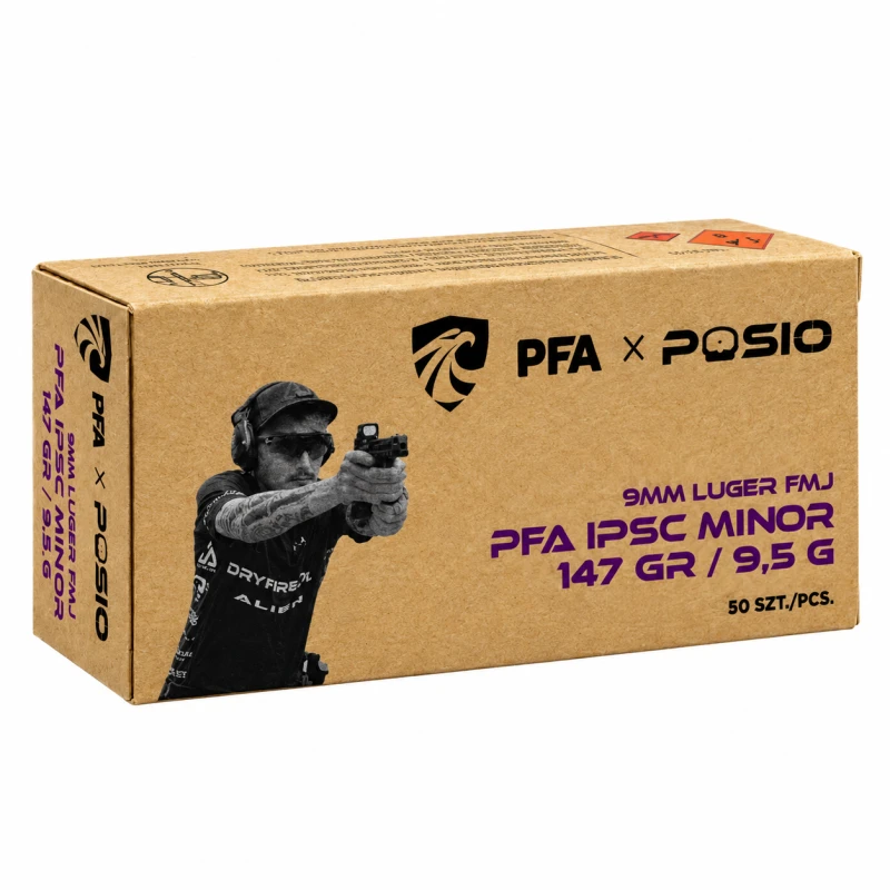 AMUNICJA 9x19mm FMJ 147GR/9,5g IPSC MINOR (50)